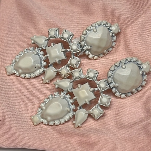 White on White Drop Earrings - Picture 4 of 6